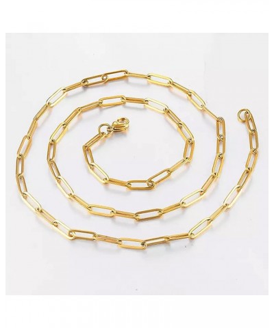 18K Gold Plated Paperclip Chain Necklace for Women 3.0MM Gold Chain Necklace, Link Chain Necklaces for Women Men Unisex Multi...