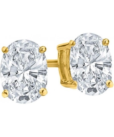 1-5 IGI Certified LAB-GROWN Oval Cut Diamond Earrings 4 Prong Screw Back Luxury Collection (D-E Color, VS1-VS2 Clarity) Yello...