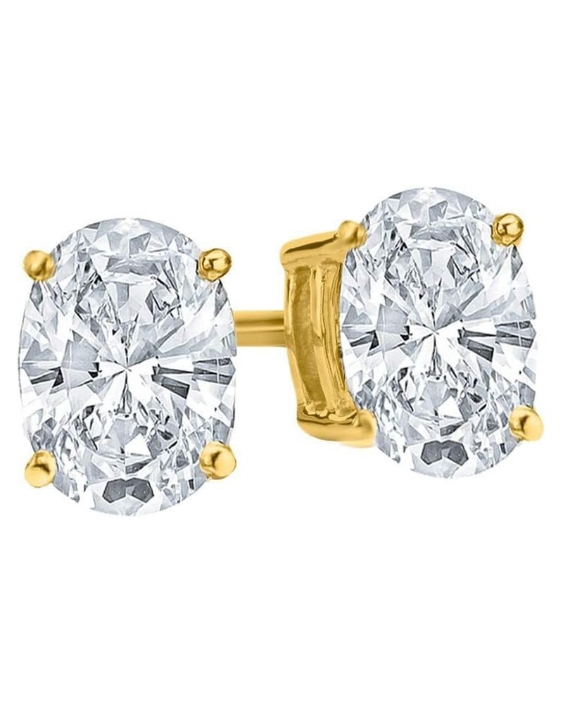 1-5 IGI Certified LAB-GROWN Oval Cut Diamond Earrings 4 Prong Screw Back Luxury Collection (D-E Color, VS1-VS2 Clarity) Yello...