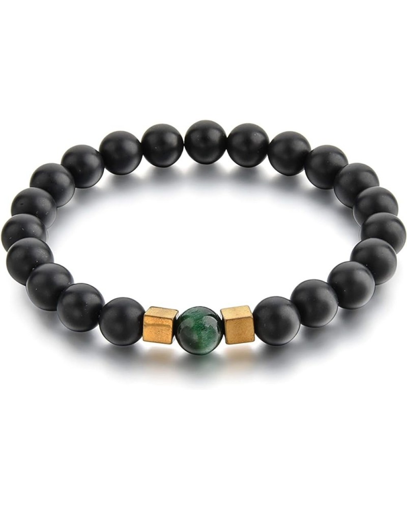 Genuine Healing Gemstone Crystal Beads - 8mm Natural Stress Bracelets - Unisex for Men and Women 22.0 Centimeters Onyx $11.43...