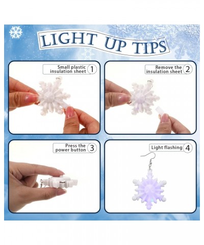 20 Pairs Snowflake Earrings for Women Christmas Earrings Dangle LED Light up Charm Glow in the Dark Earring Jewelry for Girls...