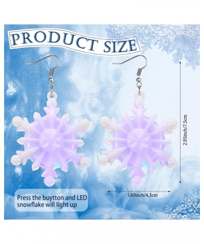 20 Pairs Snowflake Earrings for Women Christmas Earrings Dangle LED Light up Charm Glow in the Dark Earring Jewelry for Girls...