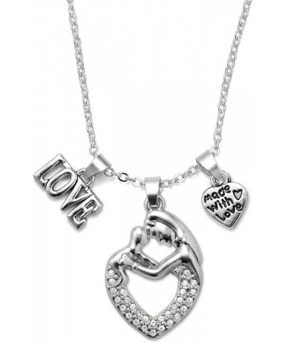 Silver Customized Charm 18 Inch Necklace with Cubic Zirconia Jewelry Love 1.0 Carat Mother and Child $11.99 Necklaces