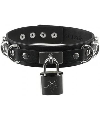 Lock N Load Padlock Pentagram Goth Wiccan Necklace Choker $14.00 Necklaces