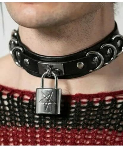 Lock N Load Padlock Pentagram Goth Wiccan Necklace Choker $14.00 Necklaces