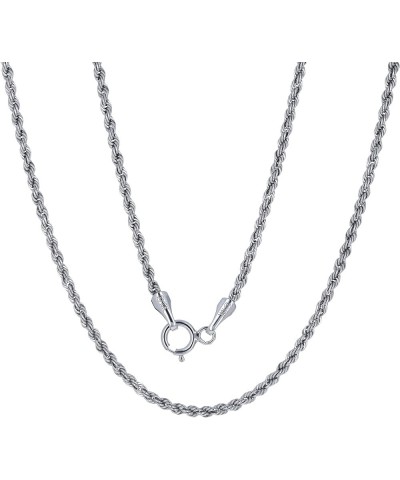 10k White Gold Dainty 1.5mm Rope Chain Diamond Cut Womens Pendant Necklace, 14" 16" 18" 20" 22" 24" 26 22 $43.20 Necklaces