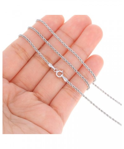 10k White Gold Dainty 1.5mm Rope Chain Diamond Cut Womens Pendant Necklace, 14" 16" 18" 20" 22" 24" 26 22 $43.20 Necklaces