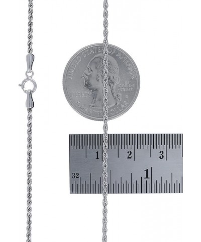 10k White Gold Dainty 1.5mm Rope Chain Diamond Cut Womens Pendant Necklace, 14" 16" 18" 20" 22" 24" 26 22 $43.20 Necklaces