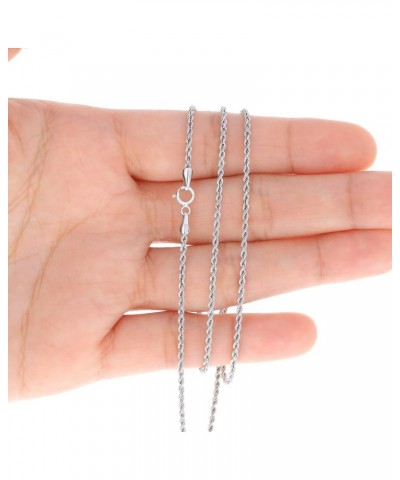 10k White Gold Dainty 1.5mm Rope Chain Diamond Cut Womens Pendant Necklace, 14" 16" 18" 20" 22" 24" 26 22 $43.20 Necklaces