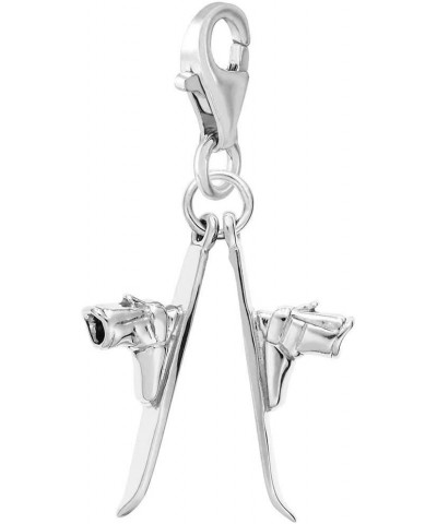 Skiing Charm with Lobster Clasp, Sterling Silver $23.00 Bracelets