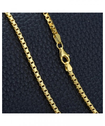 Authentic 925 Sterling Silver Box Chain 1/1.5/2/3 mm Box Link Chain with Lobster Clasp Silver/14K Yellow Gold Plated Necklace...