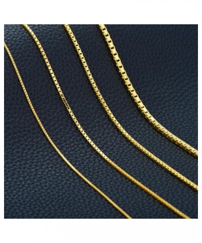 Authentic 925 Sterling Silver Box Chain 1/1.5/2/3 mm Box Link Chain with Lobster Clasp Silver/14K Yellow Gold Plated Necklace...