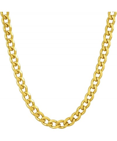 5mm Cuban Link Chain Necklace for Women and Men 24k Gold Plated 18.0 Inches $34.00 Necklaces