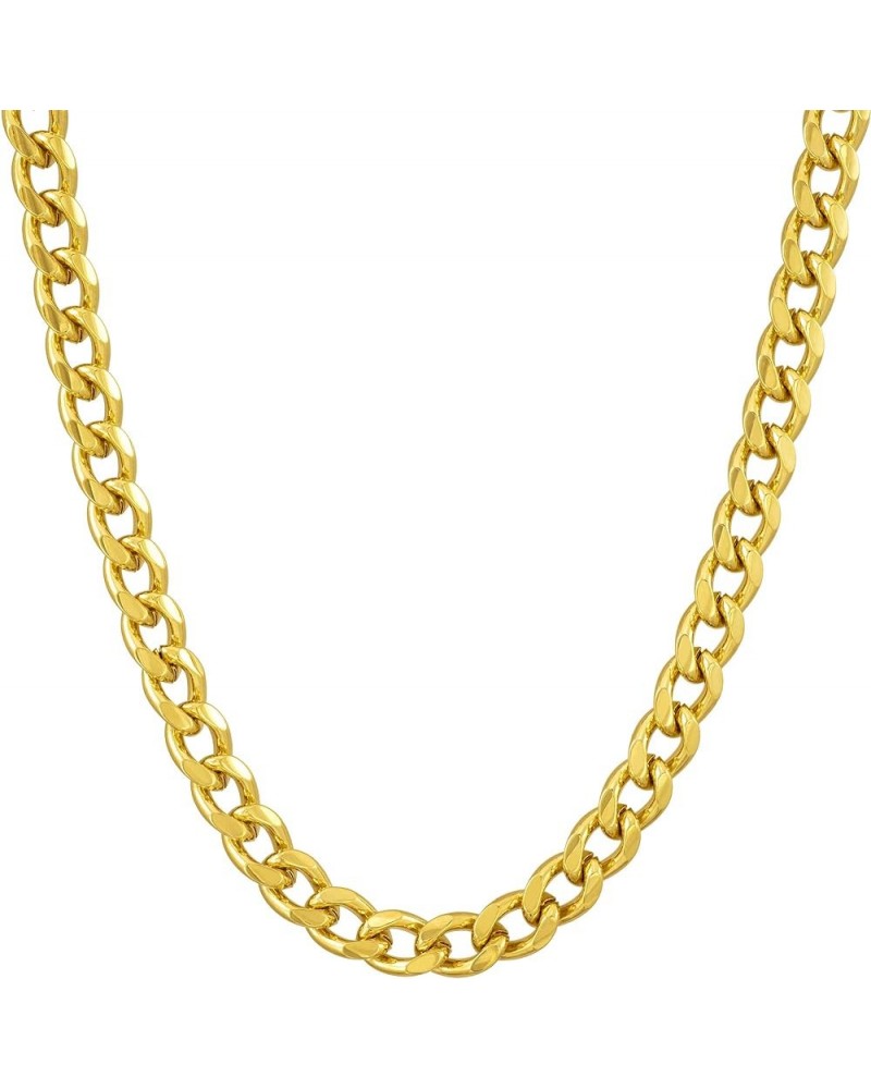 5mm Cuban Link Chain Necklace for Women and Men 24k Gold Plated 18.0 Inches $34.00 Necklaces