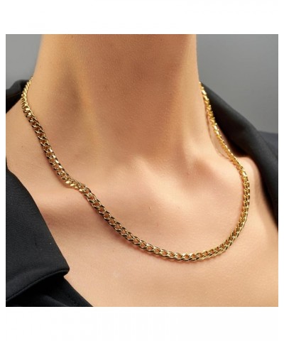 5mm Cuban Link Chain Necklace for Women and Men 24k Gold Plated 18.0 Inches $34.00 Necklaces