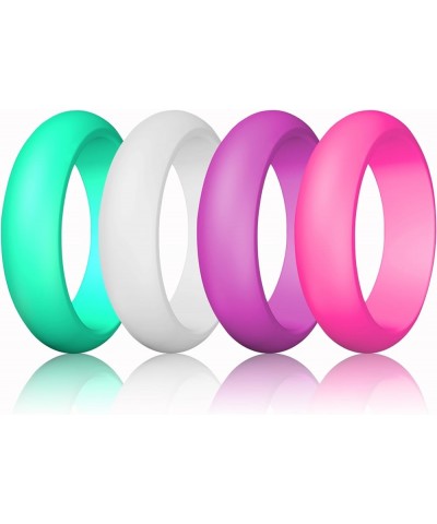 Silicone Wedding Ring for Women, Thin and Stackable Durable Rubber Safe Band for Love, Couple, Souvenir and Outdoor Active Ex...