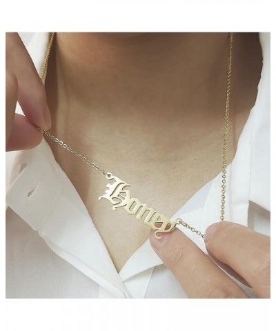 Personalized Name Pendant Necklace,Old English Font Custom Handmade Script Initial Nameplate Necklace Jewelry Gift for Girls ...