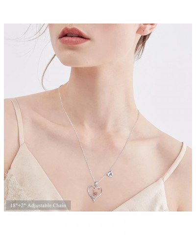 Rose Heart Initial Necklaces Gifts for Women Teen Girls, Initial Heart Necklace Jewelry Bridesmaid Gifts Girlfriend Anniversa...