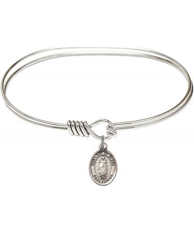 Oval Eye Hook Bangle Bracelet w/Our Lady of Tears in Sterling Silver 7.0 Inches $33.99 Bracelets