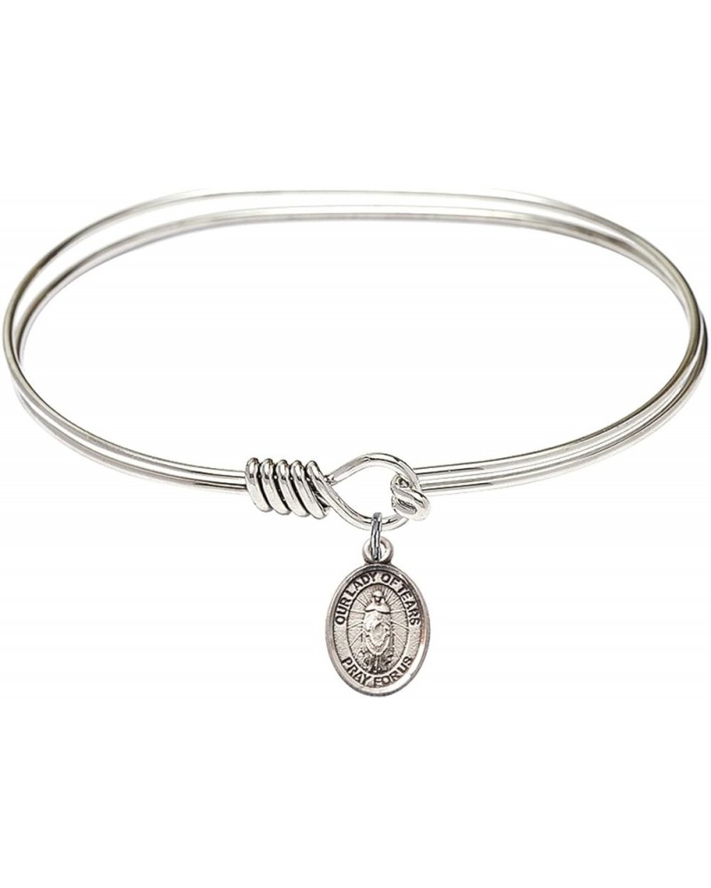 Oval Eye Hook Bangle Bracelet w/Our Lady of Tears in Sterling Silver 7.0 Inches $33.99 Bracelets