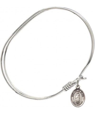 Oval Eye Hook Bangle Bracelet w/Our Lady of Tears in Sterling Silver 7.0 Inches $33.99 Bracelets