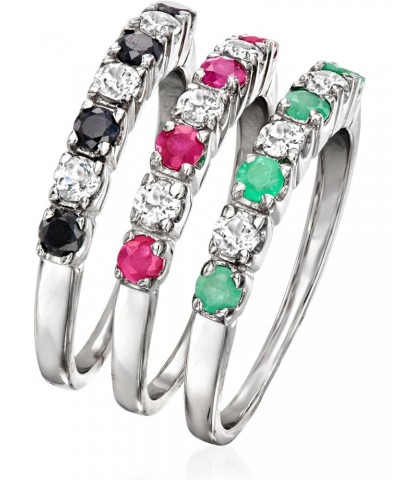 1.50 ct. t.w. Multi-Gemstone Jewelry Set: 3 Rings in Sterling Silver $34.32 Rings