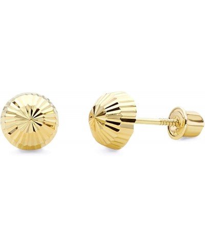 14k Yellow Gold Half Ball Diamond Cut Stud Earrings with Screw Back - 6 Different Size Available 6 mm $39.52 Earrings