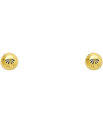 14k Yellow Gold Half Ball Diamond Cut Stud Earrings with Screw Back - 6 Different Size Available 6 mm $39.52 Earrings