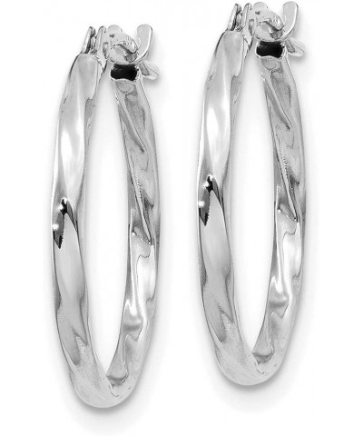 1.5mm Polished Twisted Hoop Earrings in Real 14k Gold White Gold - 15mm $33.99 Earrings