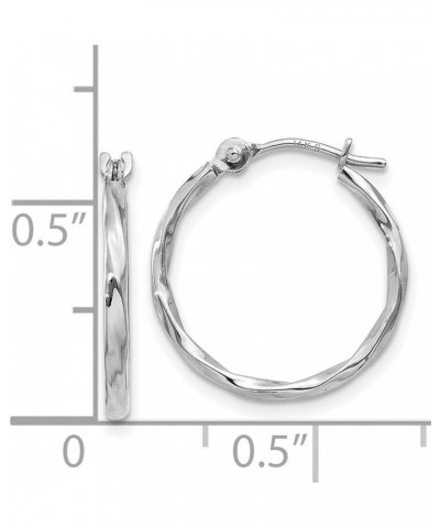 1.5mm Polished Twisted Hoop Earrings in Real 14k Gold White Gold - 15mm $33.99 Earrings