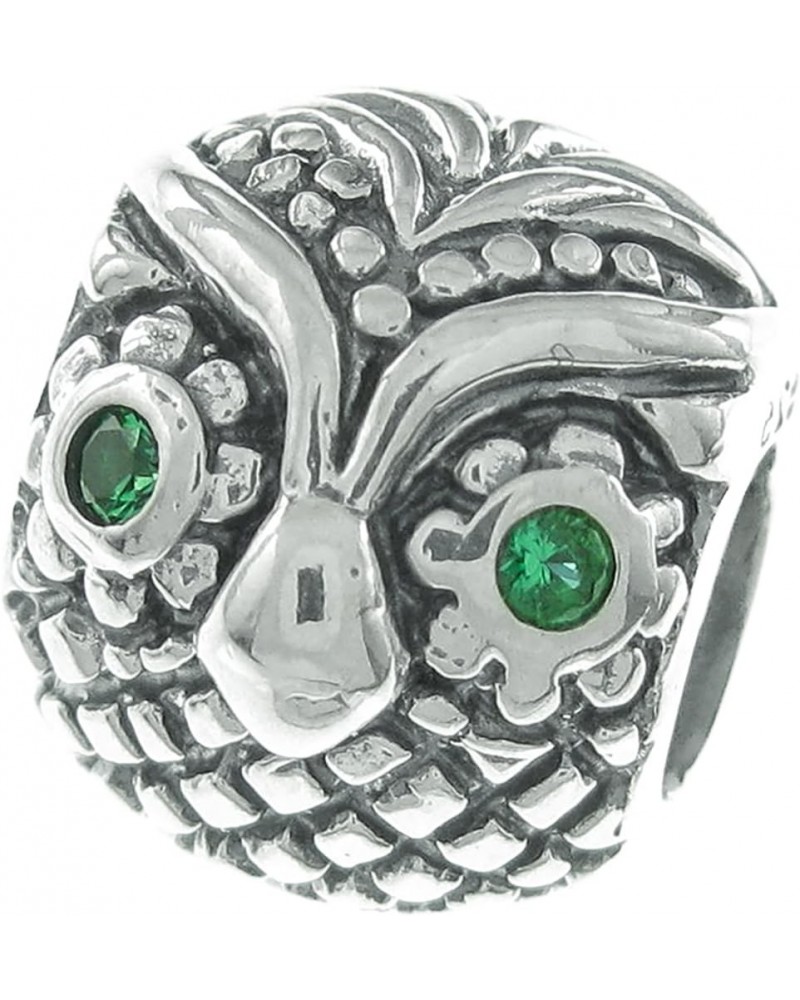 925 Sterling Silver Wise Owl Bird Apple Book Teacher Education Collection Fits European Charm Bracelets Owl - Teacher / Wisdo...