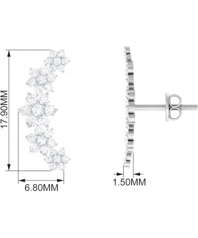 HI-SI Diamond Floral Inspired Ear Crawler Climber Studs, Cartilage Piercing Flower Earrings for Her 925 Sterling Silver $370....