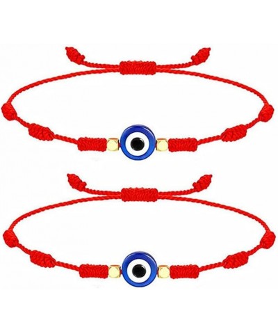 2 PCS Evil Eye Handmade Bracelet Black Red Thread String Elephant Turtle Butterfly Flower Bracelet for Women Men Teen Girls B...