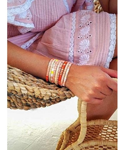 Colorful Handwoven Beaded Bracelet Handmade String Friendship Love Cuff Bracelet Gift for Women Multi 010J $10.79 Bracelets