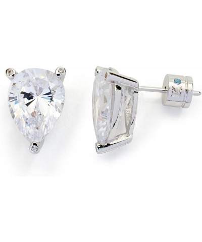 Womens Bridal Special Occasion Cubic Zirconia Pear Cut Stud Earrings .4" Diameter Crystal/Rhodium 2 $24.00 Earrings