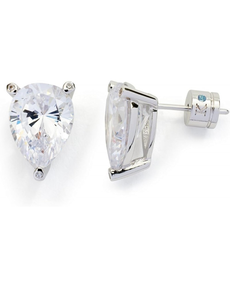 Womens Bridal Special Occasion Cubic Zirconia Pear Cut Stud Earrings .4" Diameter Crystal/Rhodium 2 $24.00 Earrings