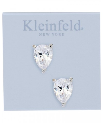 Womens Bridal Special Occasion Cubic Zirconia Pear Cut Stud Earrings .4" Diameter Crystal/Rhodium 2 $24.00 Earrings