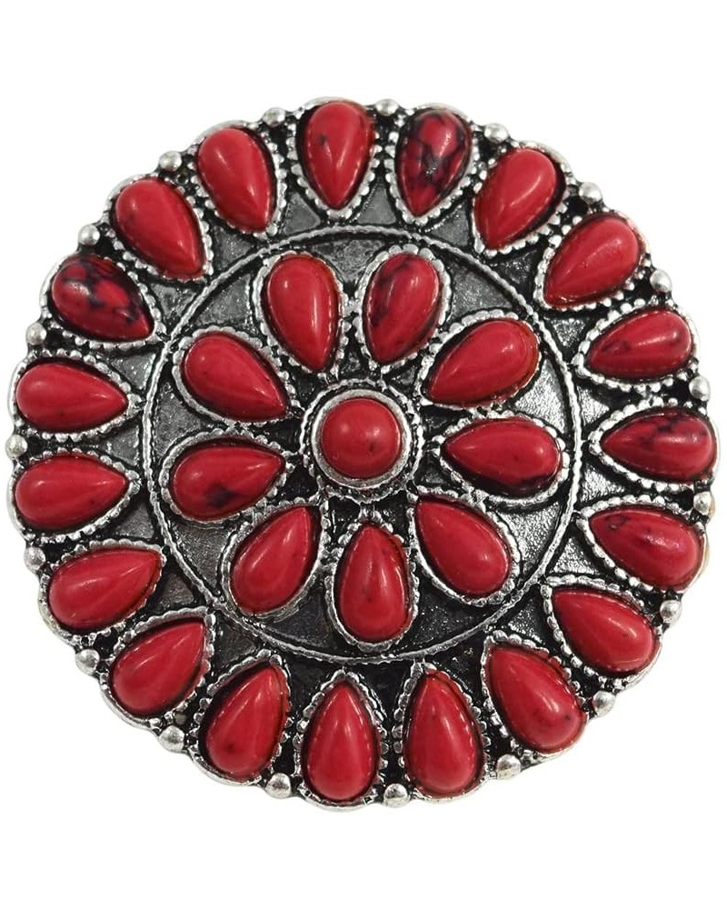 Bohemian Squash Blossom howlite Stretch Band Ring Red $12.03 Rings