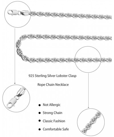 925 Sterling Silver Rope Chain Lobster Clasp 2/2.5/3/4/5mm Gold/Silver Chain for Men Women Silver Necklace Chain 16/18/20/22/...