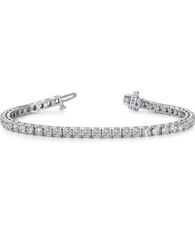 2-20 Carat NATURAL Classic Diamond Tennis Bracelet 4 Prong Luxury Collection (H-I Color, SI1-SI2 Clarity) Sterling Silver 15....