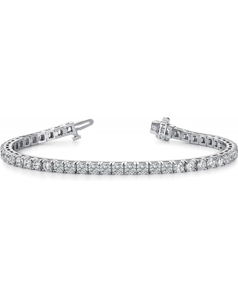 2-20 Carat NATURAL Classic Diamond Tennis Bracelet 4 Prong Luxury Collection (H-I Color, SI1-SI2 Clarity) Sterling Silver 15....