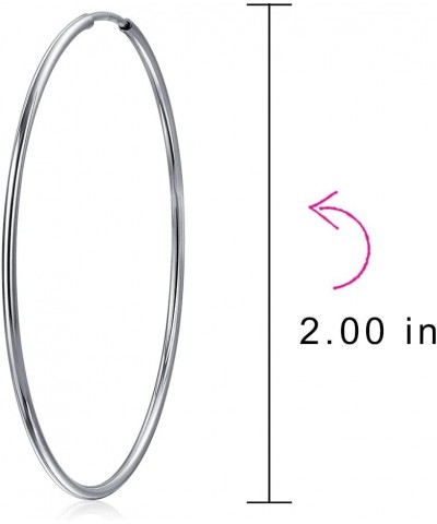 Thin Simple Minimalist Round Shaped Endless Continuous Tube Hoop Earrings For Women Teens .925 Sterling Silver.5, 75, 1, 1.5,...