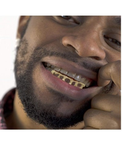 Teardrop Bottom Grillz 6 Teeth Lower Teeth Drip Cap Grillz for Men Women Halloween Costume Cosplay Gold $8.11 Body Jewelry