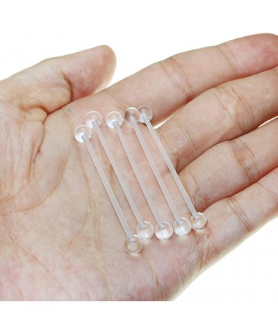 5pcs 14G 1 1/2 Inch Clear Flexible Bioflex Retainer Industrial Barbell Sport Pregnancy Navel Belly Button Ring $6.28 Body Jew...