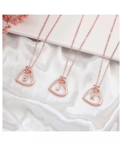 Heart Necklaces for Women Girls - S925 Sterling Silver Heart Initial Necklaces for Women Girls Jewelry Letter Necklaces for T...