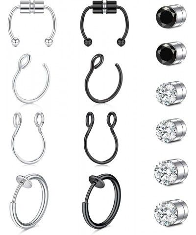 Fake Nose Ring Fake Piercings Fake Nose Rings Nose Cuffs Fake Nose Piercing Fake Nose Hoop Faux Nose Rings for Women Faux Nos...