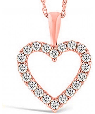 1/2-3 Carat White Gold Classic Heart Diamond Pendant Necklace for Women Value Collection 1.50 Carats rose-gold $297.88 Necklaces