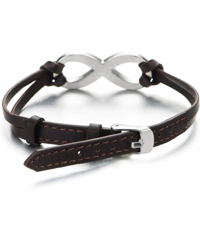 Infinity Love Genuine Leather Bracelet for Men and Women Stainless Steel… Leather Color:Brown $11.65 Bracelets