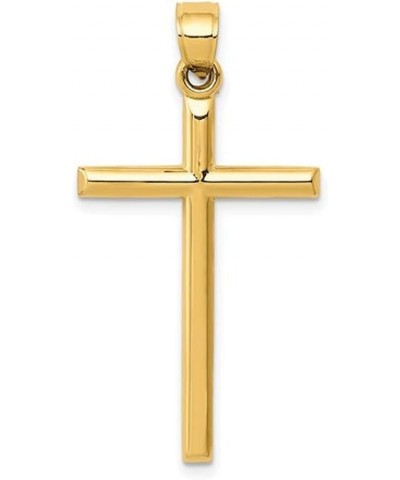 14k Yellow Gold Simple Classic Cross Pendant Charm 39mm $44.63 Pendants