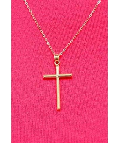 14k Yellow Gold Simple Classic Cross Pendant Charm 39mm $44.63 Pendants